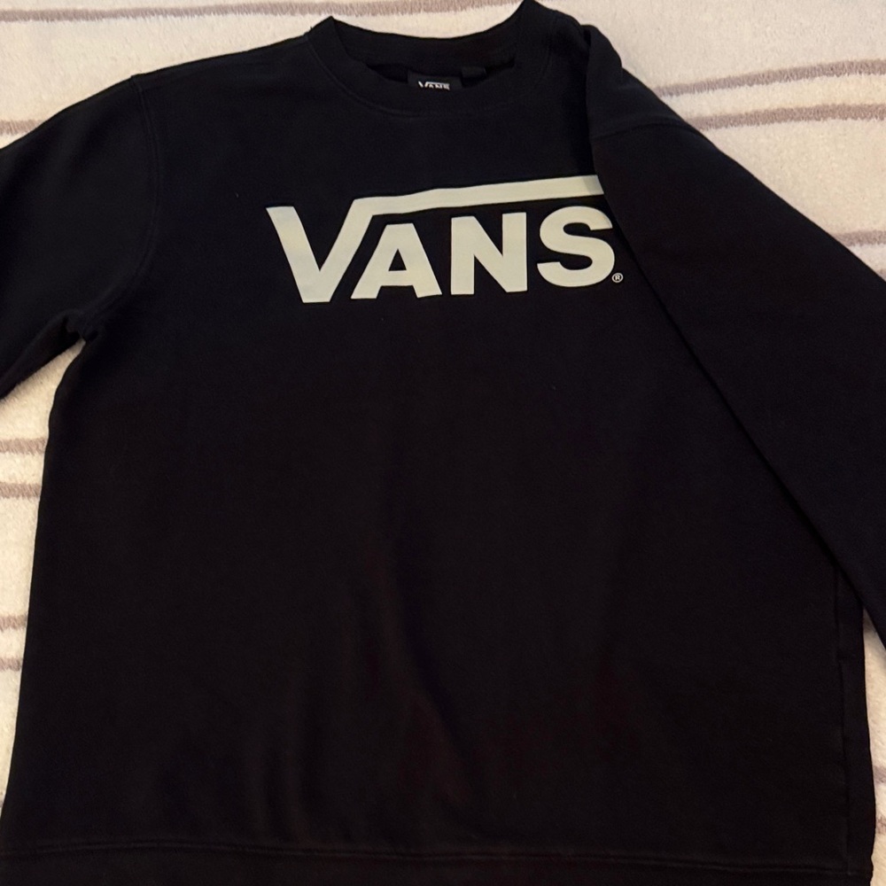 Vans Black Crewneck Sweatshirt with White Logo